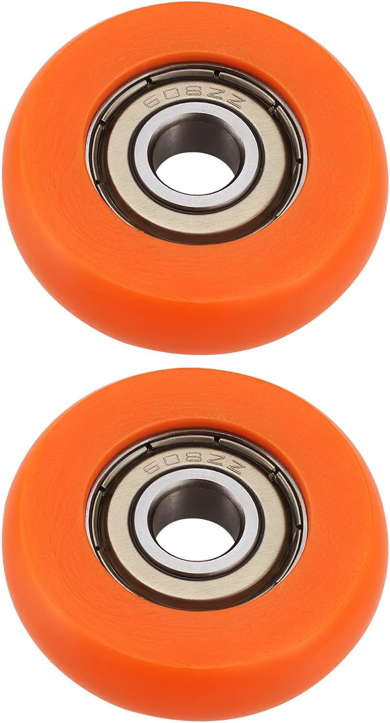 OTOTEC 2PCS Rowing Machine Seat Wheel Outer Diameter 36mm Width 10mm Inner Diameter 8mm Nylon Stainless Steel Roller Wheel with Bearing Load Capacity 67kg Orange - Image 1